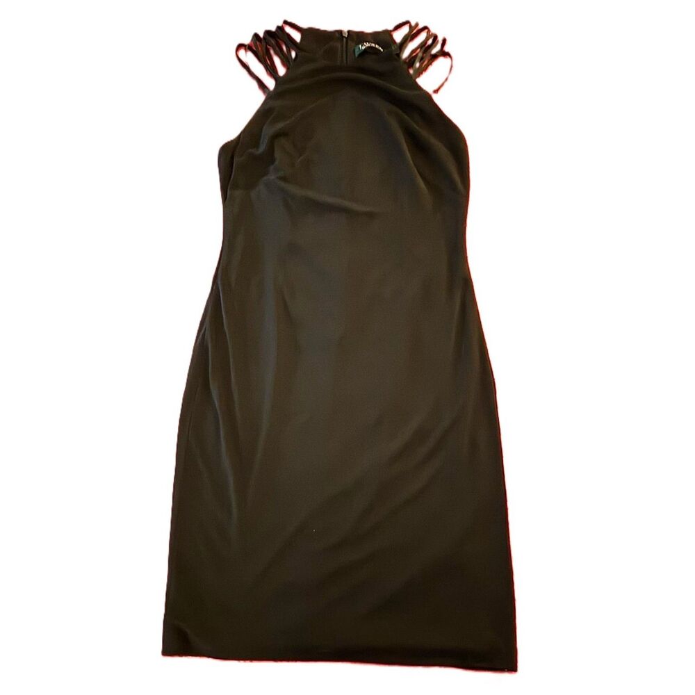 Lauren Ralph Lauren Strappy Shoulder Little Black Dress Cocktail Formal Size 8